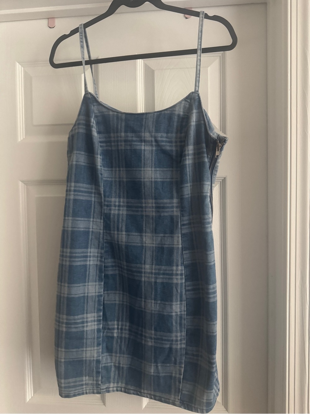 H&M Blue Plaid Slip Dress